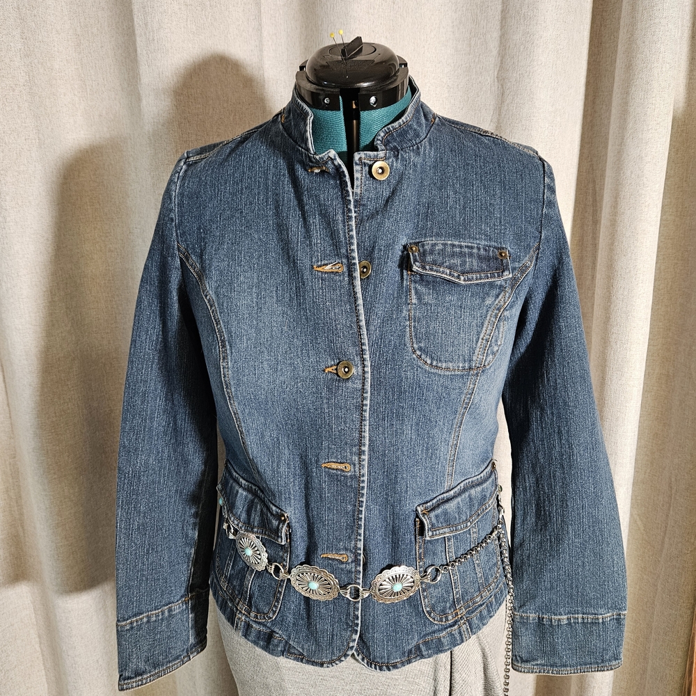Style & Co. Denim Jacket with Button Details
